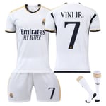 23-24 Kids Kits Träningsdräkter Kort skjorta+shorts+socka sportset real madrid 23/24 home kit #7 #22 (6-7 years)