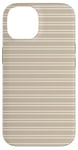 Coque pour iPhone 14 Beige Tan rayé mignon girly esthétique Preppy Stripe