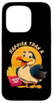 Coque pour iPhone 15 Pro Drôle unisexe Happier Than a Seagull with Fries