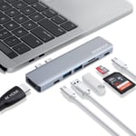 Hub Usb C 7 En 2 PourMacbook ProMacbook Air,AdaptateurMacbook Pro Avec 4K Hdmi,Port Usb 3.0 & Usb 2.0,Lecteur De Cartes Sd/Tf,Thunderbolt 3(87W Pd) Et Port Usb C Femelle