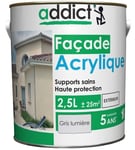 PEINTURE FACADE GRIS LUMIERE 2.5L ACRYLIQUE MAT haute protection supports sains