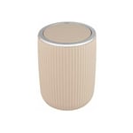 Poubelle de Salle de bain Wenko Modèle Agropoli, poubelle wc, poubelle de salle de bain avec couvercle basculant, sans bpa, 2L, beige, s, d14,5x20cm