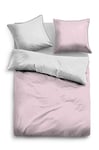 TOM TAILOR 0069600 Parure de lit en Satin de Coton avec 1 taie d'oreiller 155 x 200 cm et 1 taie d'oreiller 80 x 80 cm Rose