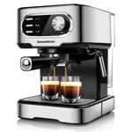 Bonsenkitchen Espresso Machine,15 Bar Coffee Machine With Foaming Milk Wand, High-Performance Coffee Maker For Espresso, Cappuccino, Latte, Macchiato, CM8008