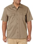 Dickies Men's Work Shirt Short Sleeved Workwear, Beige (Khaki), X-Large