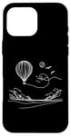 Coque pour iPhone 16 Pro Max Ballon à air One Line Art Dessin