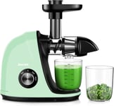 Quality Slow Masticating Juicer with Soft/Hard Modes Easy to Clean Quiet Green