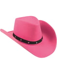 Rosa Cowboyhatt med Svart Band och Nitar