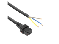 ACT Powercord C19 IEC Lock - open end black 1 m, PC1173