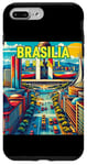 Coque pour iPhone 7 Plus/8 Plus Souvenirs de Brasilia Brésil Voyage Vintage Retro City Skyline