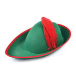 Adults Oktoberfest Hat Green Peter Pan Fancy Dress Accessory With Feather