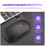 Slim Silent Rechargeable Wireless Mouse RGB LED USB Mice MacBook Laptop PC UK,