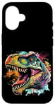 Coque pour iPhone 16 T Rex Pop Art, Dinosaure