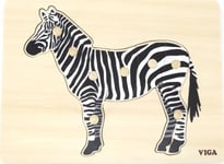 Viga Toys Viga Montessori Träpussel Zebra Med Stift