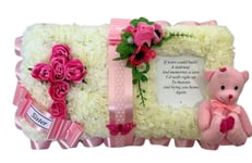 Children's Funeral Flower Open Book/Bible Tribute Artificial Silk Any Colours