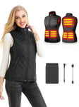 Kintiwe Gilet Chauffant Femme, Veste Chauffante avec Batterie, Électrique Gilet Chauffé avec 5 Zones de Chauffage,3 Niveaux de Température pour Ski en Plein air Randonnée Camping