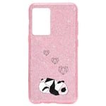 Coque Iphone 12 PRO MAX paillettes rose panda marbre cœur