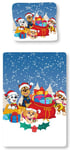 Juliga sängkläder 140x200 cm - Paw Patrol sängkläder - Winter wonderland - 2 i 1 design - Bäddset i 100% bomull