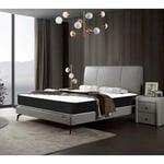 Iztoss - Fabriqué en Europe) Luxe Matelas mousse 140x190 Memo - épaisseur 16cm - zones de confort mousse adaptative - Noir et Blanc