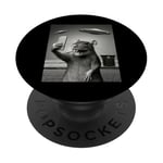 Photographie vintage drôle d'un rat et d'une blague OVNI femmes hommes PopSockets PopGrip Interchangeable