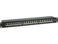 Value Kat.6A 19"-Patchpanel, 24 P, Geschirmt, Schwarz, Svart