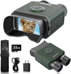 Jumelle Vision Nocturne De 500M De Portée,1080P Hd,Rechargeable Lunette,3,5 ""Tft Lcd,9 Niveaux Ir,Zoom Numérique 8X Avec Carte 32Go Pour Chasse,Camping