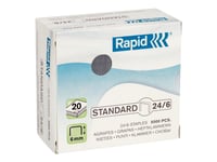 Rapid Standard - Klamrar - 24/6 - 6 Mm - Galvaniserat Stål - Paket Med 5000 - För Classic K2  Fashion Baby-Ray, F18, F30, Ultimate Nxt, Ultimate Nxt Ice  Supreme Freeze, S1