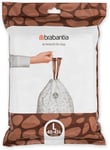 40-45L Brabantia PerfectFit Bin Liners with Tie Tape - Thick, White Trash Bags