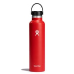 HYDRO FLASK - Gourde Isotherme 709 ml (24 oz) - Bouteille Inox à Isolation Sous Vide - Bouchon Antifuite et Revêtement par Poudre - Sans BPA - Ouverture Standard - Indigo