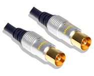 Cable Mountain 5m Male To Male Tv Aerial Coaxial Cable With Gold Connector An...