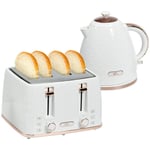 HOMCOM 1.7L 3000W Fast Boil Kettle and 4 Slice Toaster Set Kettle and Toaster