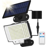 Goeco - Lampe Solaire Exterieur 160LED, Lampe Solaire Exterieur Detecteur De Mouvement, IP65 Lumiere Solaire Exterieur, Spot Solaire Exterieur, 3