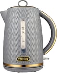 Tower T10052GRY Empire 1.7 Litre Kettle with Rapid Boil, Removable Filter, 3000