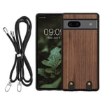 Wooden Crossbody Case Compatible with Google Pixel 7a Cover Wood 