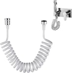 Tuyau De Ressort De Salle De Bain,Tuyau De Douche Flexible Télescopique, Tuyau À Ressort Télescopique,Flexible De Douche,Flexible Rétractable Pour Douchette,Wc Et Bidet,1 Pièces,Blanc