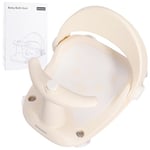 Bebamour Baby Bath Seat 6 Months Plus Folding Stand Baby Bath Tub with Strong Suction Spray-Designed Baby Bath Support Non Slip Bath Chair for Baby, Beige