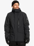 Quiksilver Mens Mission Solid Ski Jacket - Black, Black, Size L, Men