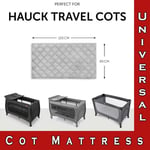 Hauck Travel Cot Fitted Mattress Sheet Quilted Elasticated Grey 120x60cm