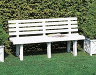 Dmora - Banc d'extérieur Pomezia, Banc de jardin monobloc, Banc d'extérieur, 100% Made in Italy, 145x49h74 cm, Blanc