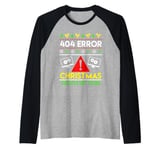 404 Error Ugly Chritsmas Coder Programmer Code Christmas Raglan Baseball Tee