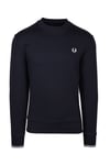 Fred Perry Mens Crew Neck Sweatshirt in Navy - Size X-Large