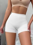 Kiinteät joustinneuleet Shapewear shortsit·valkoiset·S