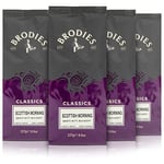 Brodies Classics Artisan Ground Coffee - Scottish Morning 100% Arabica (4 Pack of 227 g) smooth, nutty, mild acidity, medium Strength, standard Grind, Hand roasted