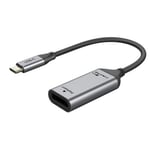 Sovitin USB-C (M) - DisplayPort (F), 4K / 60Hz, kullatuilla liittimillä