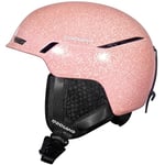 Odoland Casque de Ski, Casque de Snowboard Brillant, Casque de Ski avec Cache-Oreilles Anti-Choc pour Femme Fille, Casque de Neige Compatible avec Masque de Ski, Sécurité Certifiée, Rose