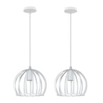 Wottes - 2 Pcs Suspension Luminaire Moderne E27 Lampe à Suspension Lampe Cage Éclairage de Plafond Abat-jour en Métal pour Cuisine Chambre Cuisine