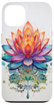 Coque pour iPhone 13 Fleur de Lotus Japonais Yoga Zen Bouddha Coloré Floral