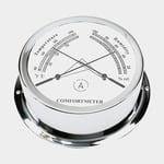 Autonautic Hygrometer & termometer Atlantic TH95C, Ø70/95 mm, kromad mässing