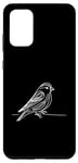 Coque pour Galaxy S20+ Line Art Oiseau et Ornithologue Pin Siskin