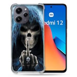 Cokitec Coque Renforcée pour Xiaomi Redmi 12 5G Tete de Mort Doigt